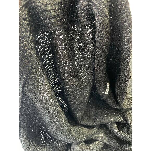 Vintage 70's Black Sparkly Stretch Knit Mod Midi Dress Size S / M Retro Shift - Picture 10 of 10